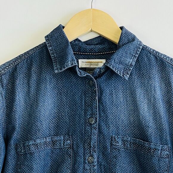 Pilcro & The Letterpress Denim Swiss Dot‎ Button Up Long Sleeve Shirt Womens XS - Picture 4 of 11